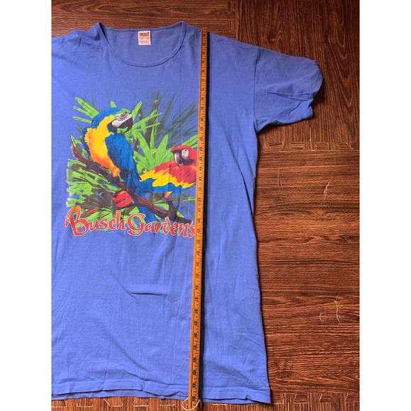 Vintage Busch Gardens Parrot Birds T-Shirt Blue Theme Park Tampa FL Long tee - Picture 4 of 5